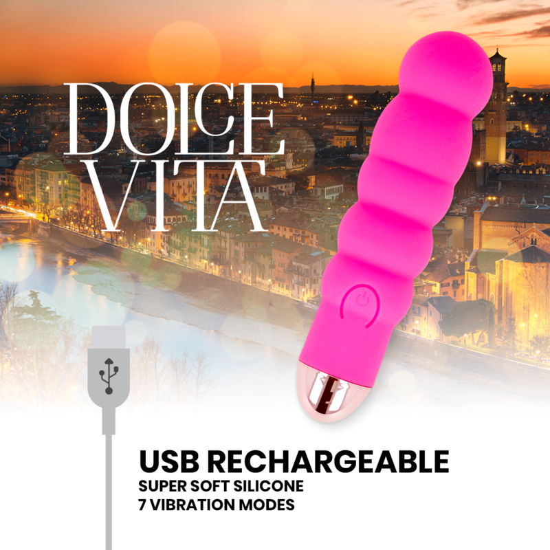 DOLCE VITA - VIBRADOR RECARGABLE SIX ROSA 7 VELOCIDADES