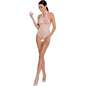 PASSION - WOMAN BS087 BODYSTOCKING BLANCO TALLA UNICA