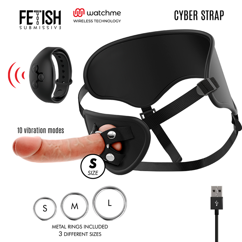 FETISH SUBMISSIVE CYBER STRAP - ARNES CON DILDO CONTROL REMOTO TECNOLOGIA WATCHME S