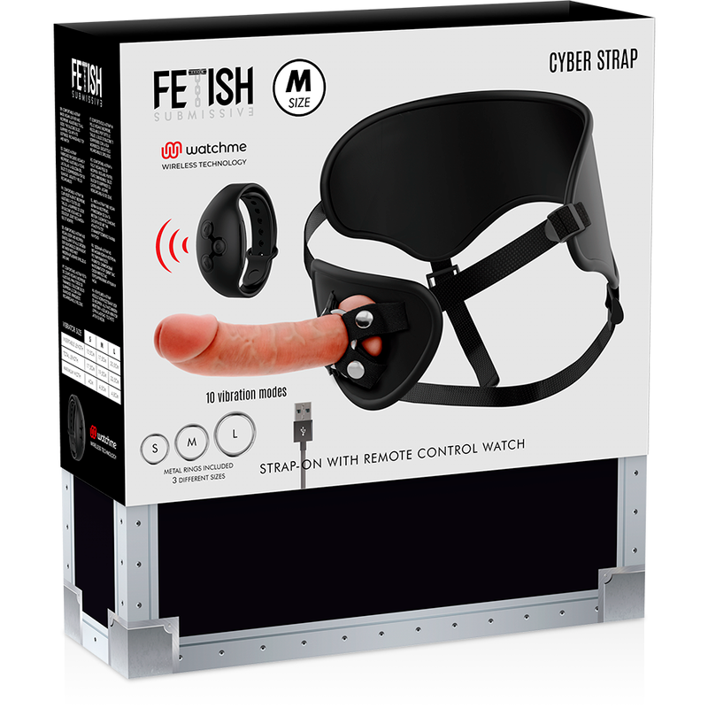 FETISH SUBMISSIVE CYBER STRAP - ARNES CON DILDO CONTROL REMOTO TECNOLOGIA WATCHME M