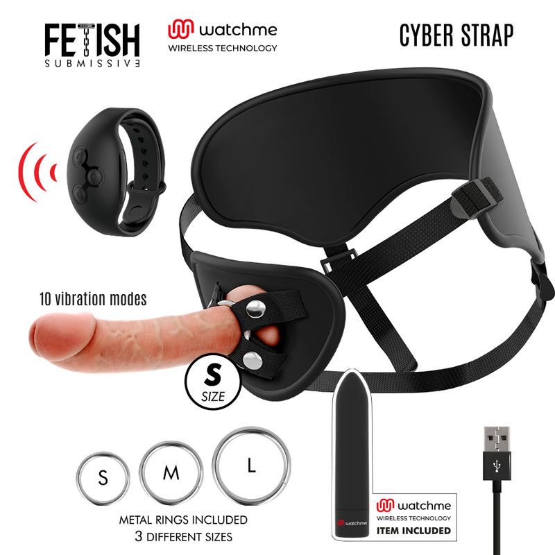 FETISH SUBMISSIVE CYBER STRAP - ARNES CON DILDO Y BALA CONTROL REMOTO TECNOLOGIA WATCHME S