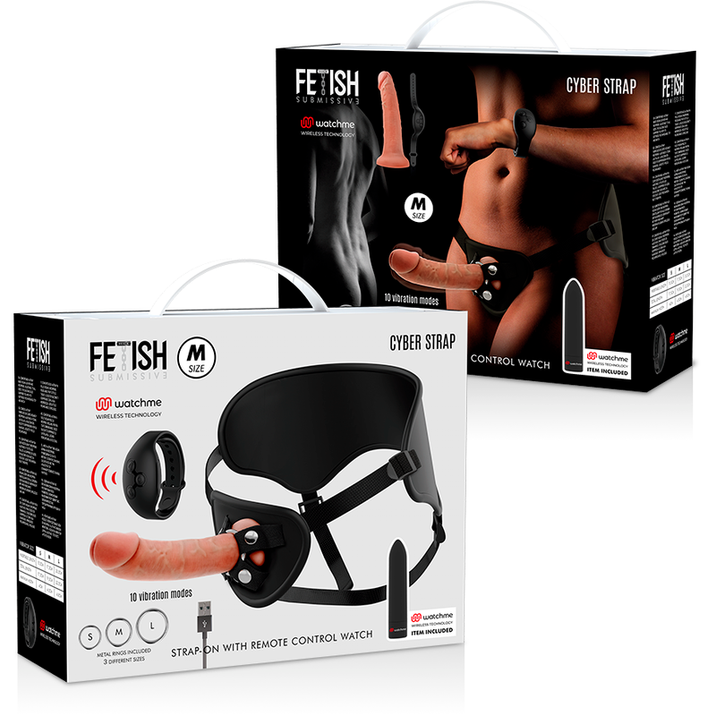 FETISH SUBMISSIVE CYBER STRAP - ARNES CON DILDO Y BALA CONTROL REMOTO TECNOLOGIA WATCHME M