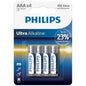 PHILIPS - ULTRA ALKALINE PILA AAA LR03 BLISTER*4