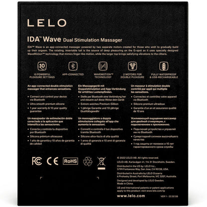 LELO - IDA WAVE MASAJEADOR PAREJAS NEGRO