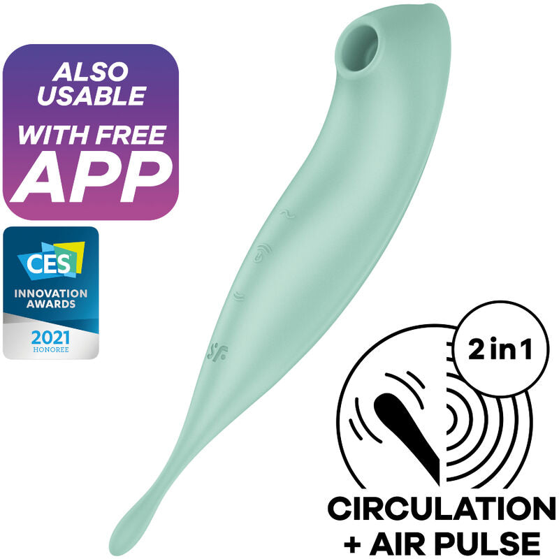 SATISFYER - TWIRLING PRO+ ESTIMULADOR Y VIBRADOR APP ROJO