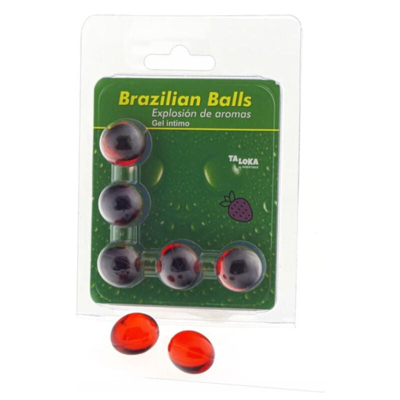 TALOKA - BRAZILIAN BALLS GEL ÍNTIMO FRESA 5 BOLAS