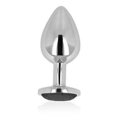 OHMAMA - PLUG ANAL CON CRISTAL NEGRO 8 CM