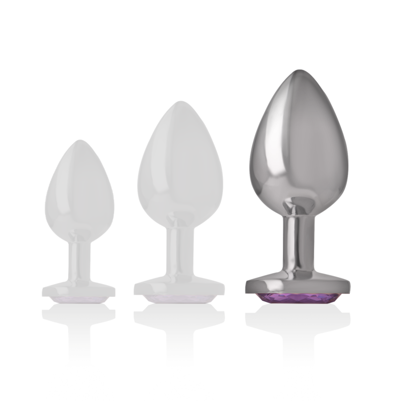 INTENSE - PLUG ANAL METAL ALUMINIO CON CRISTAL VIOLETA TALLA L