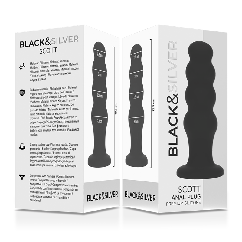 BLACK&SILVER - SCOTT PLUG ANAL SILICONA PREMIUM NEGRO