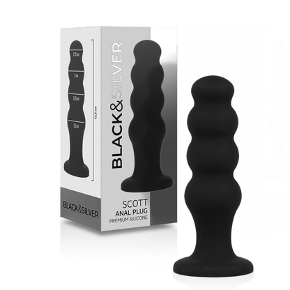 BLACK&SILVER - SCOTT PLUG ANAL SILICONA PREMIUM NEGRO