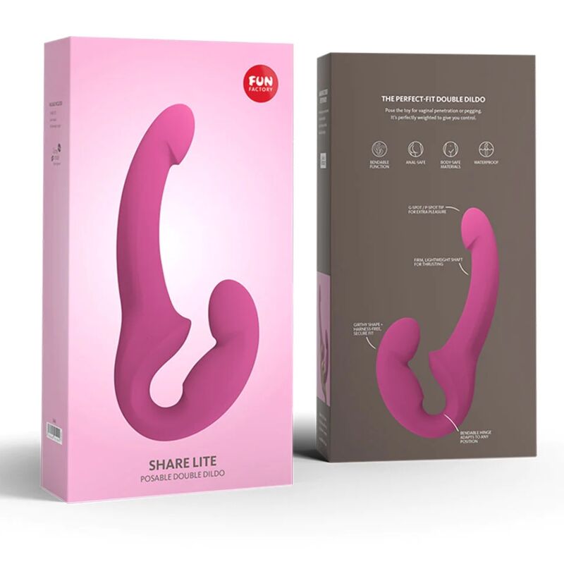 FUN FACTORY - SHARE LITE DOUBLE ARNES DILDO NEGROBERRY