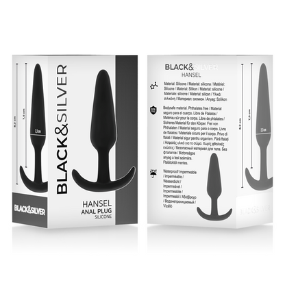 BLACK&SILVER - HANSEL PLUG ANAL SILICONA CON ASA PEQUEÑO