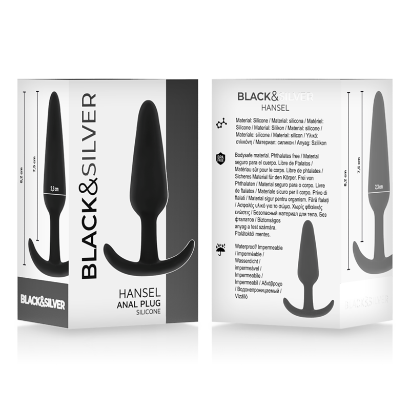 BLACK&SILVER - HANSEL PLUG ANAL SILICONA CON ASA PEQUEÑO