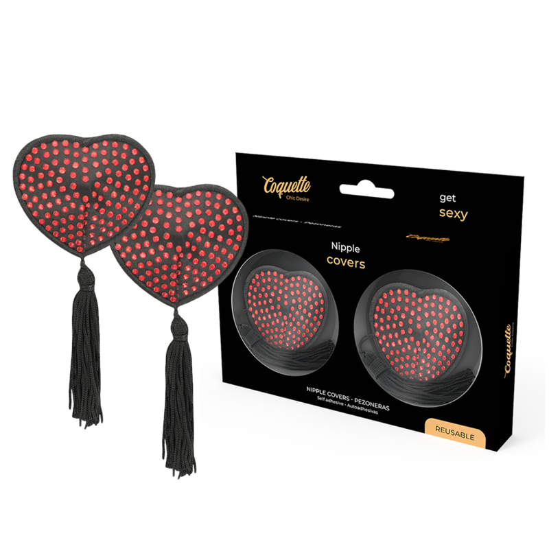 COQUETTE CHIC DESIRE - CUBRE PEZONES ROJO / NEGRO