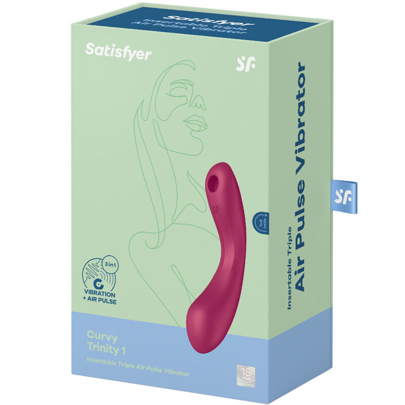 SATISFYER - CURVE TRINITY 1 AIR PULSE VIBRATION ROJO