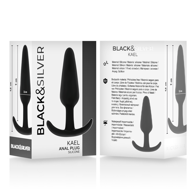 BLACK&SILVER - KAEL PLUG ANAL SILICONA CON ASA MEDIANO