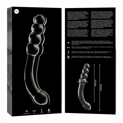 NEBULA SERIES BY IBIZA - MODELO 14 DILDO CRISTAL BOROSILICATO TRANSPARENTE 18.5 CM -O- 3 CM