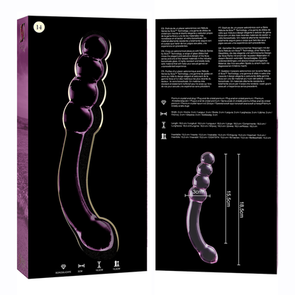 NEBULA SERIES BY IBIZA - MODELO 14 DILDO CRISTAL BOROSILICATO TRANSPARENTE 18.5 CM -O- 3 CM