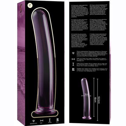 NEBULA SERIES BY IBIZA - MODELO 17 DILDO CRISTAL BOROSILICATO TRANSPARENTE 18.5 CM -O- 3 CM