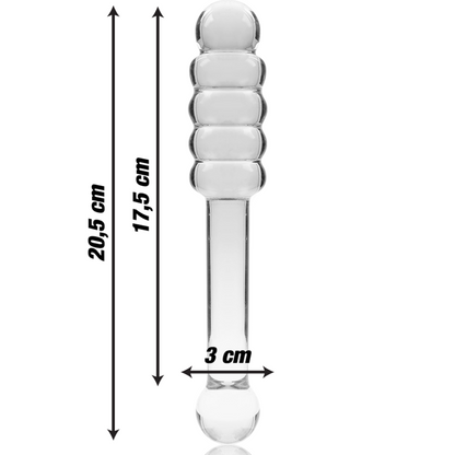 NEBULA SERIES BY IBIZA - MODELO 20 DILDO CRISTAL BOROSILICATO TRANSPARENTE 20.5 CM -O- 3 CM