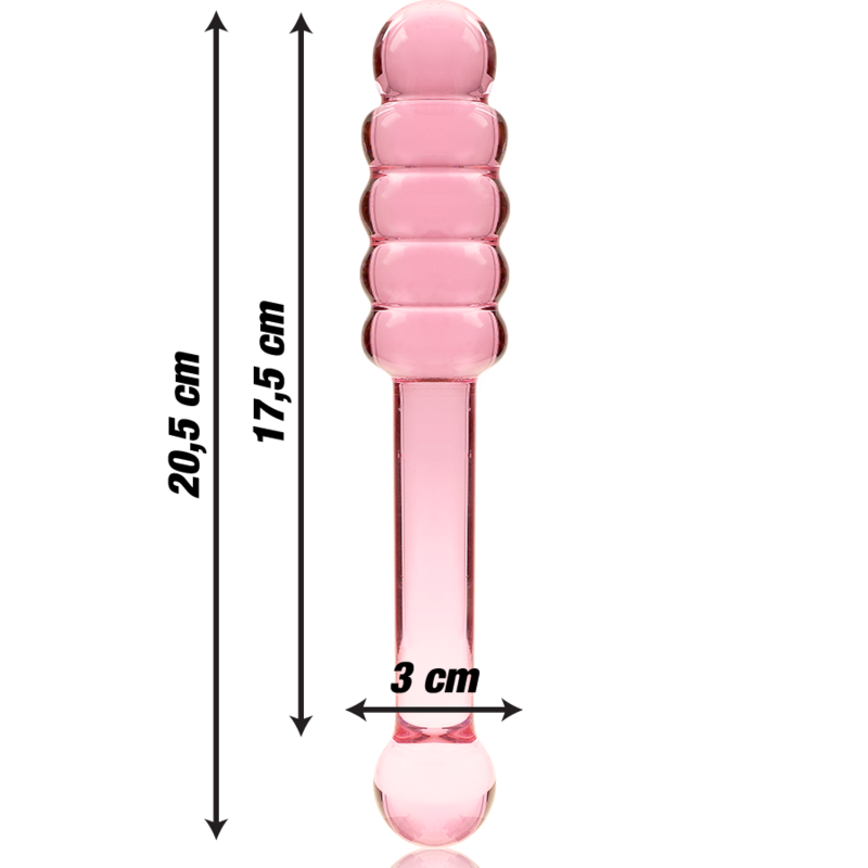 NEBULA SERIES BY IBIZA - MODELO 20 DILDO CRISTAL BOROSILICATO TRANSPARENTE 20.5 CM -O- 3 CM