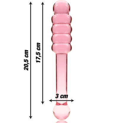 NEBULA SERIES BY IBIZA - MODELO 20 DILDO CRISTAL BOROSILICATO TRANSPARENTE 20.5 CM -O- 3 CM