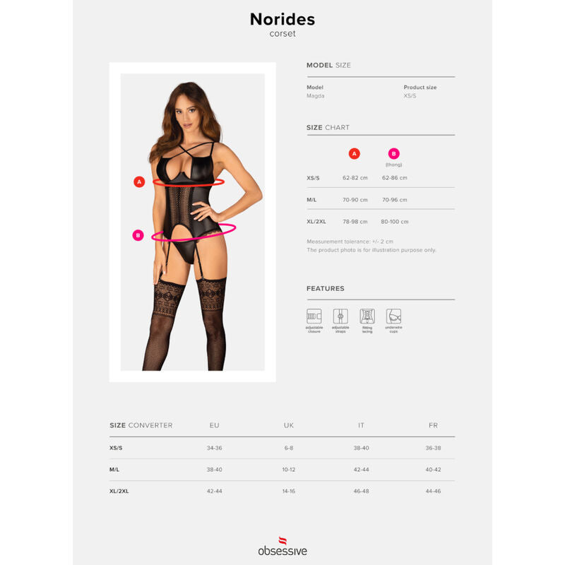 OBSESSIVE - NORIDES CORSET & TANGA XS/S