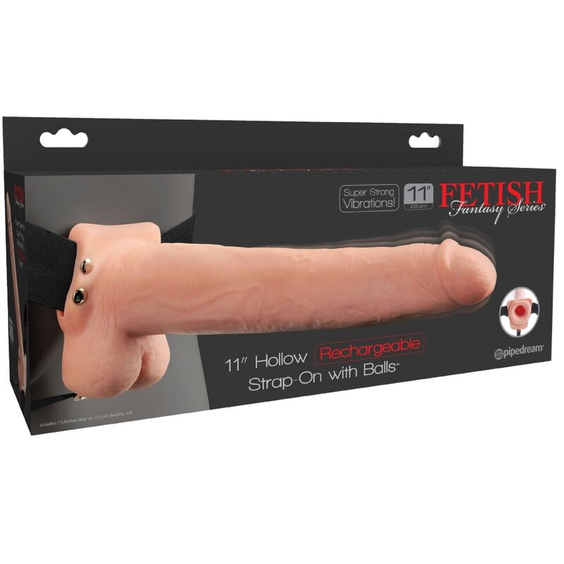 FETISH FANTASY SERIES - ARNES AJUSTABLE PENE REALISTICO CON TESTICULOS RECARGABLE Y VIBRADOR 28 CM