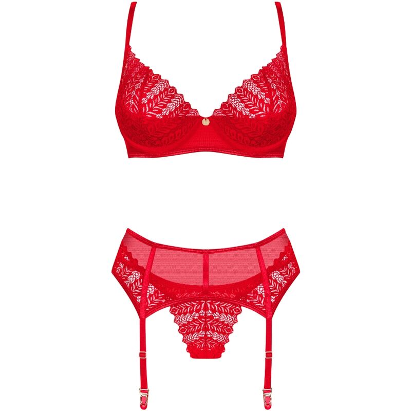 OBSESSIVE - INGRIDIA SET TRES PIEZAS ROJO XS/S