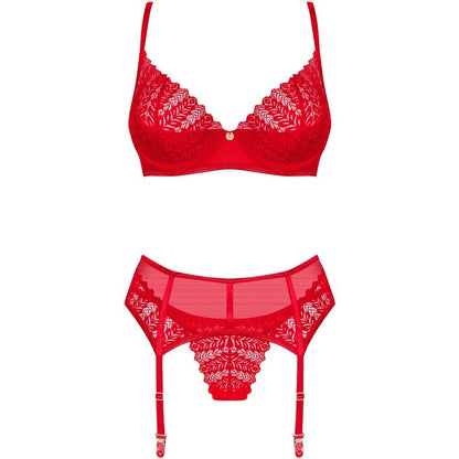 OBSESSIVE - INGRIDIA SET TRES PIEZAS ROJO XS/S