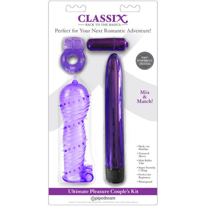 CLASSIX - KIT PARA PAREJAS CON ANILLO, FUNDA Y BALAS MORADO