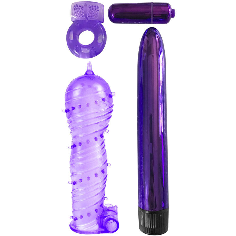 CLASSIX - KIT PARA PAREJAS CON ANILLO, FUNDA Y BALAS MORADO