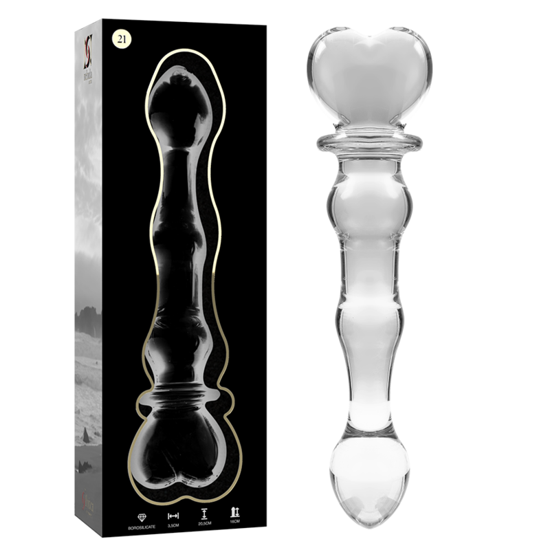 NEBULA SERIES BY IBIZA - MODELO 21 DILDO CRISTAL BOROSILICATO TRANSPARENTE 20.5 CM -O- 3.5 CM