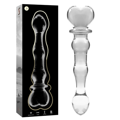 NEBULA SERIES BY IBIZA - MODELO 21 DILDO CRISTAL BOROSILICATO TRANSPARENTE 20.5 CM -O- 3.5 CM