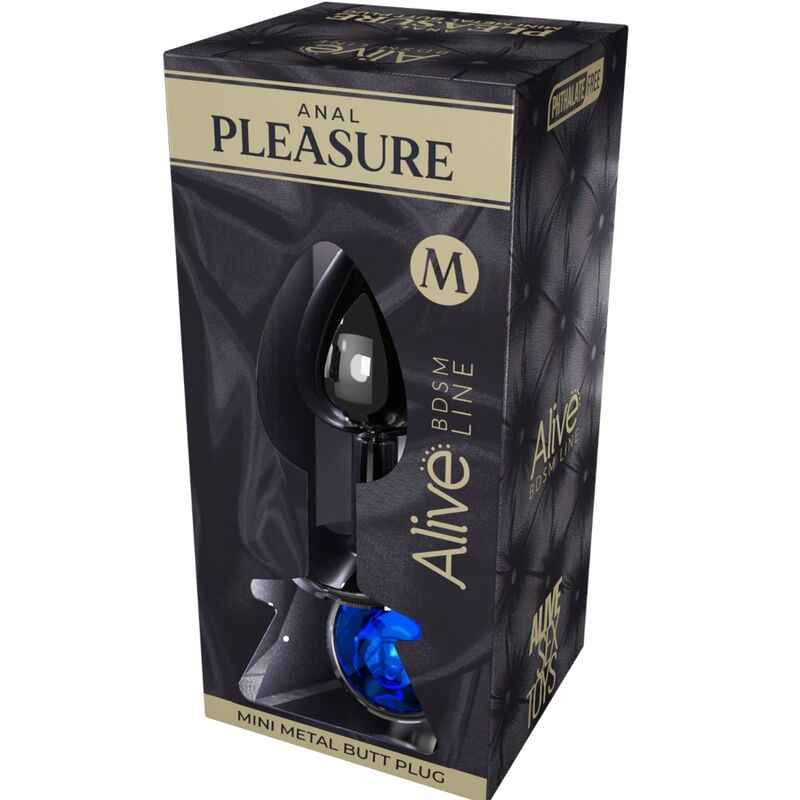 ALIVE - ANAL PLEASURE MINI PLUG METAL AZUL TALLA M