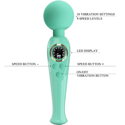 PRETTY LOVE - SKYLER VIBRADOR WAND VERDE