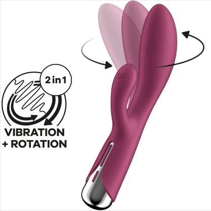 SATISFYER - SPINNING RABBIT 1 ESTIMULACION CLITORIS Y PUNTO G ROJO