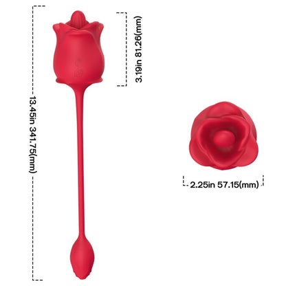 ARMONY - ROSA 2 EN 1 ESTIMULADOR SUCCIÓN & VIBRADOR 10 MODOS CON COLA ROJO