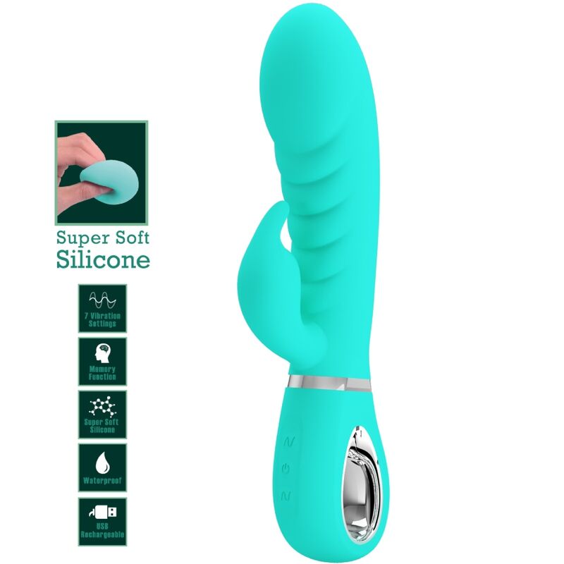 PRETTY LOVE - PRESCOTT VIBRADOR PUNTO G MULTIFUNCIÓN VERDE AGUA