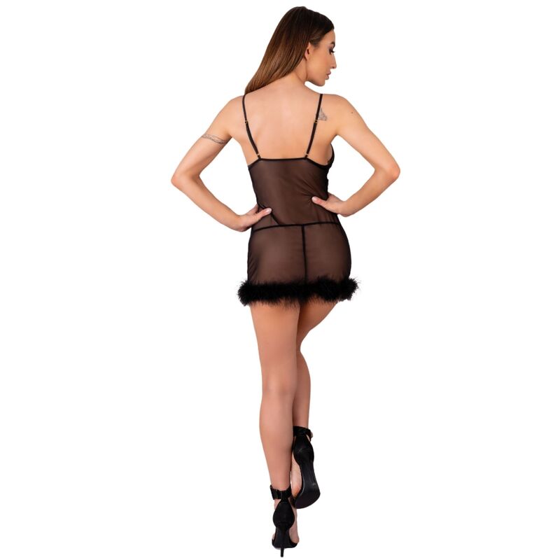 LIVCO CORSETTI FASHION - ZERUNAM SET BABYDOLL + TANGA NEGRO S/M