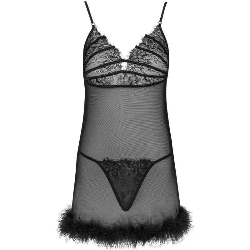 LIVCO CORSETTI FASHION - ZERUNAM SET BABYDOLL + TANGA NEGRO S/M