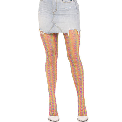 LEG AVENUE - MEDIAS DE CROCHET MULTICOLOR