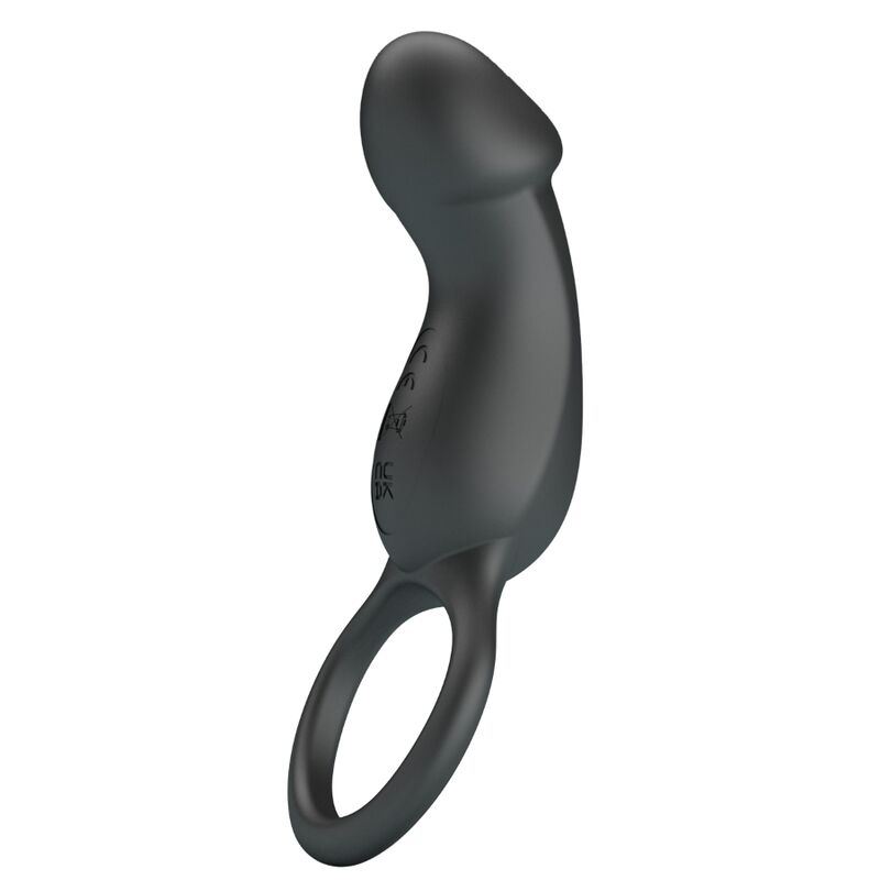 PRETTY LOVE - TRAE ANILLO VIBRADOR CON ESTIMULADOR NEGRO