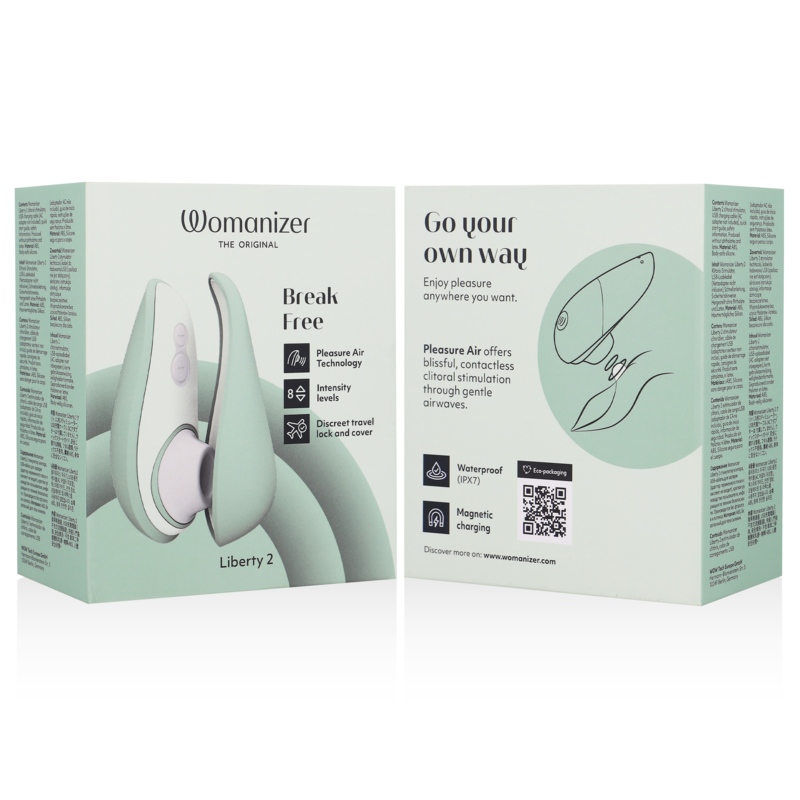 WOMANIZER - LIBERTY 2 ESTIMULADOR & SUCCIONADOR CLITORIS VERDE CLARO