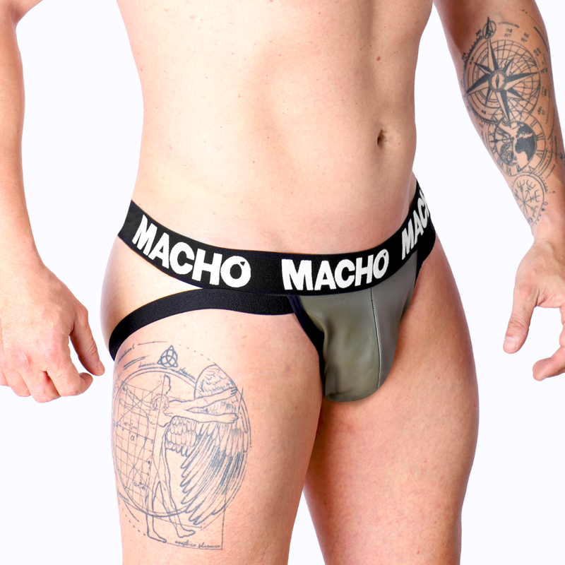 MACHO - MX27GR JOCK CUERO GRIS BEIGE S