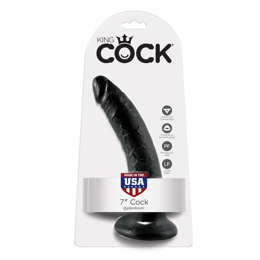 KING COCK - 7 PENE NEGRO 17.8 CM