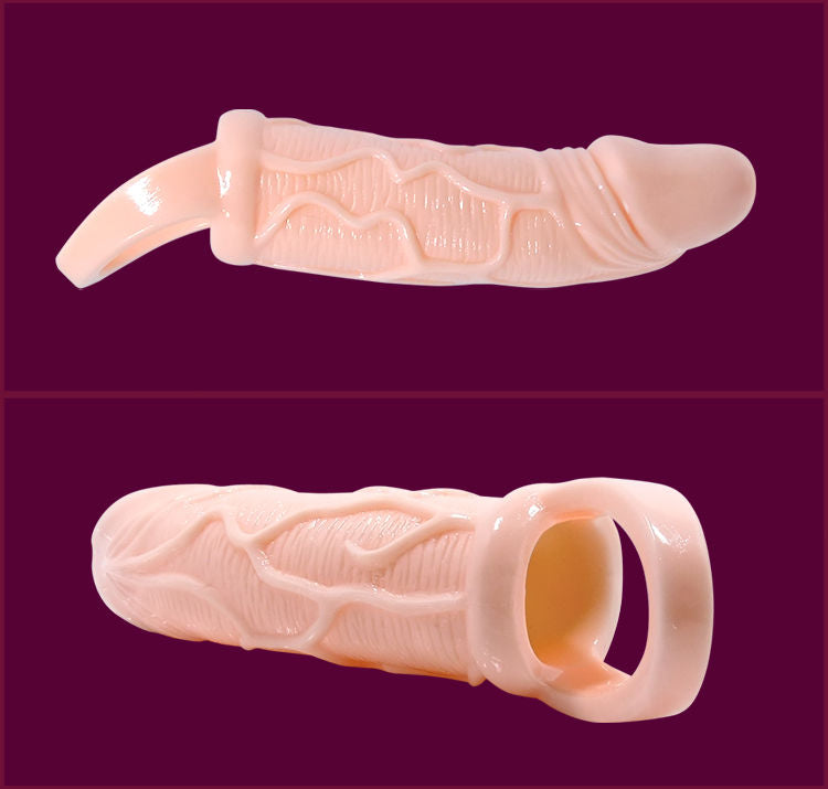 BAILE - FUNDA EXTENSORA PENE CON VIBRACION Y STRAP PARA TESTICULOS 13.5 CM