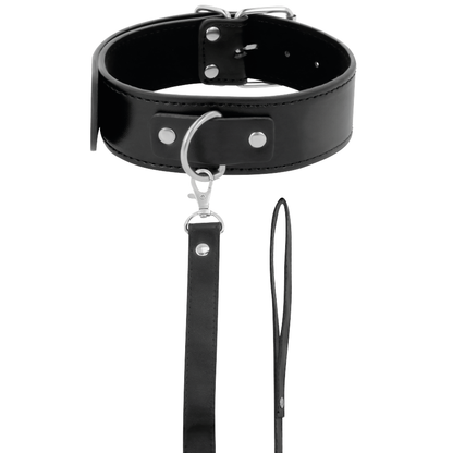 DARKNESS - COLLAR DE POSTURA CON CADENA LEATHER