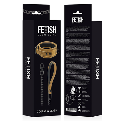 FETISH SUBMISSIVE ORIGEN - COLLAR CON CADENA CON FORRO DE NEOPRENO